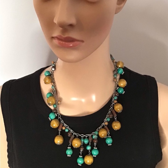 Women’s Necklace Yellow & Turquoise - Picture 3 of 5